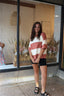 maddox stripe tee - terracotta