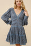 Navy Tiered Mini Dress